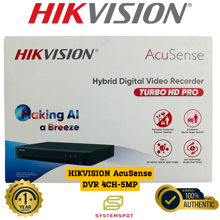 HIKVISON%205%20MP%20Analog%20DVR-XVR%20AcuSense%20(04-08-16%20Channels)%20CCTV%20Camera%201U%20H.265%20DVR%203K%20Facial%20Recognition%20-%20Motion%20Detection%202.0%20-%20%20Perimeter%20Protection%20-%20Video%20and%20Audio%20Recording%20-%20Two%20way%20Talk%20Supported%20%20Brand%20Warranty%20-%20Image%203