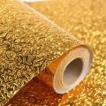 Golden Kitchen Wallpaper Self Adhesive Kitchen Aluminum Foil Stickers Oil Proof Waterproof Drawer Sticker. 