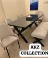 Modern Designe Dining Table Set Off White Colour With Elegent 6 Chairs Antique Look For Coushling Of The Chair..... 