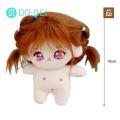 Stuffed Doll 10cm Cute Anime Girl Doll with Colorful Hair Big Eyes Unfinished Plush Toy for Kids Girls Pretend Play Game Naked Cotton Doll. 