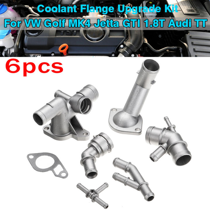 6Pcs/set Aluminum Coolant Flange Upgrade Kits For Audi TT VW Golf MK4 Jetta