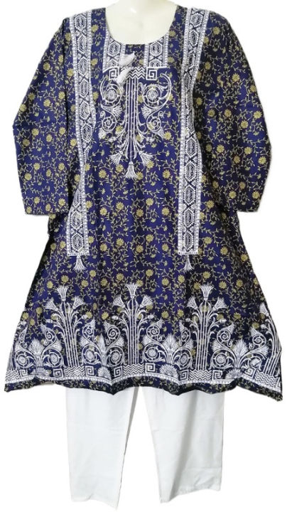 Lawn 2 Pieces Air Line Stitched Frock with Capris Dress for Women | Daraz.pk