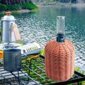 Multi-Function Rattan Gas Canister Storage Bag for Outdoor Camping. 