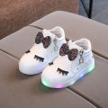 Children Glowing Sneakers Kid Princess Bow for Girls LED Shoes Cute Baby Sneakers with Light Shoes. 