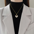 Tarnish Free Gold Plated No Fade Necklace for Women four-leaf flower Zircon Geometric Stainless Steel Clavicle Chain Necklace. 