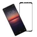 Tempered Glass for Sony Xperia 5 Mark 2 ii Curved Glass Full Coverage Screen Protector - BLACK. 