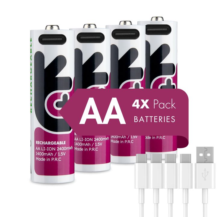Uniross%20USB-C%20AA%201.5V%202400%20mWh%20/%201500%20mAh%20Rechargeable%20Battery%20(Pack%204)%20-%20Image%203