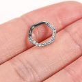 16G Piercing Nose Ring CZ 316L Surgical Steel Hexagon Septum Clicker Segment Ear Tragus Cartilage Helix Daith Earring Jewelry. 