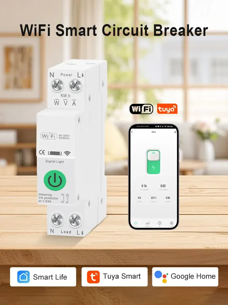 Smart Wi-Fi Circuit Breaker 63A,