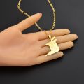 Anniyo Big Trinidad Tobago Map City Name Pendant Necklace For Women Men Gold Color Trendy Ethnic Jewelry S 119421. 