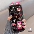 Caseunicorn Casing HP Cartoon 3D Doll Ears Couples Case Compatible For IPhone 7Plus 11 XR 15 14 13 12 11 Pro Max 6 6s 7 8 Plus X XS MAX 8P 7P se 2020 Cute Oil Paint Panda Strawberry Bear Lotso 3D Wavy Curved Edge Shockproof Soft Cover. 