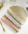 Decorative Table Mats Plastic Table Cover & PVC Placemat Set Round Floral Leaf Design Pack of 6 Table Mats for Dining Table. 