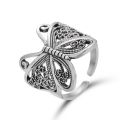 Vintage Antique Silver Color Butterfly Rings For Women Men Snake Owl Wings Muslim Fashion Finger Ring Adjustable Anillos Jewelry. 