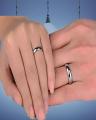 Silver Round Stainless Steel Ring for Men. 