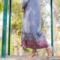 Modest Cardigan, grey chiffon upper. 
