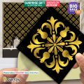 Gift City Presents Flower Golden Foil Tile Stickers Multiple Quantity - 12x12 cm Pattern Design Wall Decorative Bathroom, Kitchen Sticker Wall Wallpaper Border Decoration. 