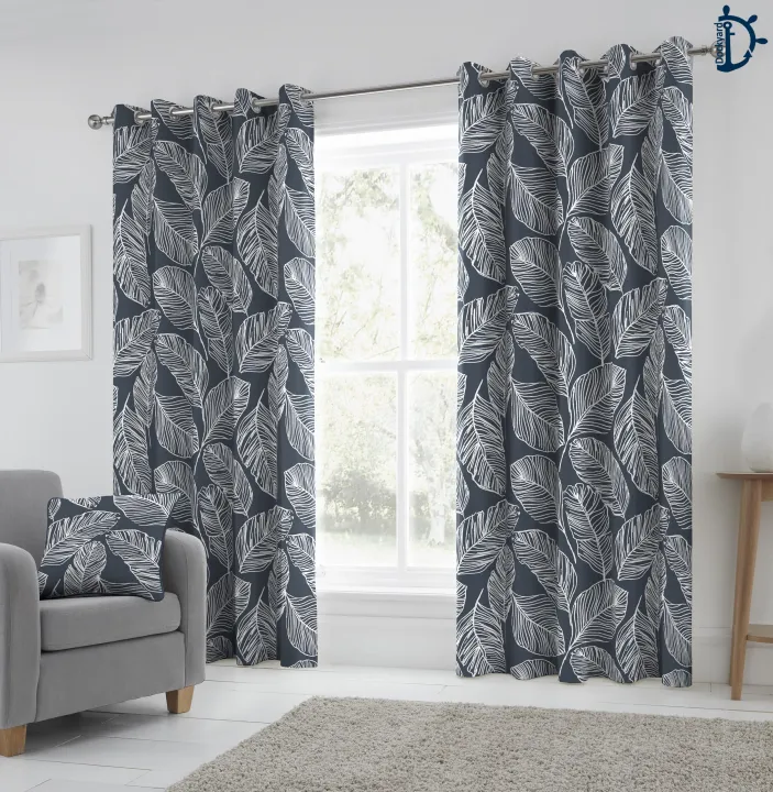 Curtains%20Set,%20Printed%20curtains%20for%20room,%20100%25%20cotton%20-%20Leaf%20Fall%20Navy%20Blue%20-%20Pack%20of%202%20Curtains%20-%20Image%204