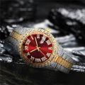 Watch Bling Hip Hop Fully Iced Out Watches Silver Gold Blue Dial Quartz Diamond Watches Men Wrist. 