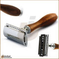 Double Edge Razor for Men, Natural Wood Handle Safety Razor with All Metal Waterproof Head, Classic Long Handle Double Edge Safety razor,. 