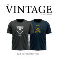 The Vintage Clothing Pack of 2 premium printed T-shirt. 