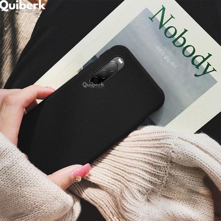 Quiberk for Sony Xperia 10 II Shockproof Anti-Slip Soft TPU Sandstone Matte Back Case Cover
