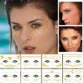 New Gold Face Temporary Tattoo Waterproof Blocked Freckles Makeup Stickers Eye Decal Wholesale. 
