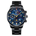 DEYROS New Men's Watches Luminous Stainless Steel Quartz Watches Men's Fashion Business Calendar Watches. 