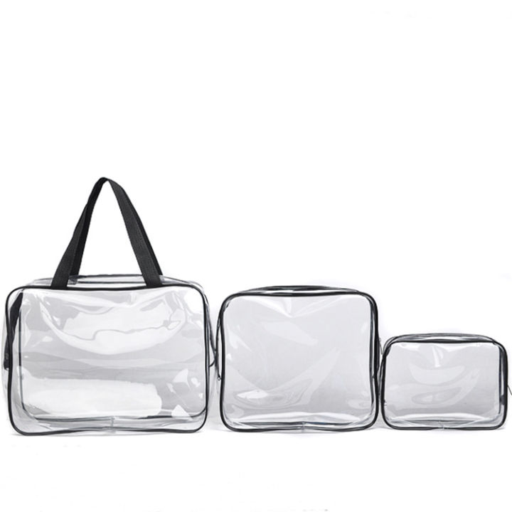 o printable toiletry bag log spot wholesale amazon clear fashion pvc travel storage bag three-piece set