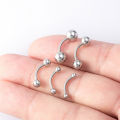 5pcs 16G 2.5-6mm Eyebrow Piercing Lip Ring Curved Barbell Stud Body Jewelry Lonni. 