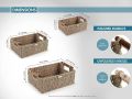 ADO BASICS Premium Jumbo Vietnamese Seagrass Wicker Basket with Stain Resistant Wooden Handles Set of 3. 