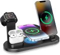 Wireless Charger, 3 in 1 Wireless Charger Station, 15W Fast Charging Dock Stand for Apple iPhone 14/13/13 Pro/13 Pro Max/12 mini/12/12 Pro/SE/X/XR/iWatch 6/5/4/3/2/Airpods 2/Pro for Samsung S20 FE/S21. 
