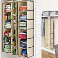 Closet Organizer Hanging Storage Bag Wardrobe Cloth Organizer 5 Layers. 