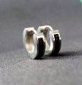 Original Italian Stainless Steel Earrings heavy duty life time guaranteed Silver Needle Round Black Earring For Women classic high quality SS Tos. 