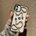 【Dislikelike】Luxurious black gold snake phone case for iPhone 14 13 12 11 pro Max X XR XS Max 7 8plus unique dragon shockproof soft TPU cover. 