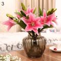 1 Pc 3 Heads Sweet Artificial Flower Fake Lily Floral Home Wedding Party Decor. 