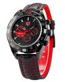 Shortfin Shark SH080 Black Red Leather Men Sports Watch. 