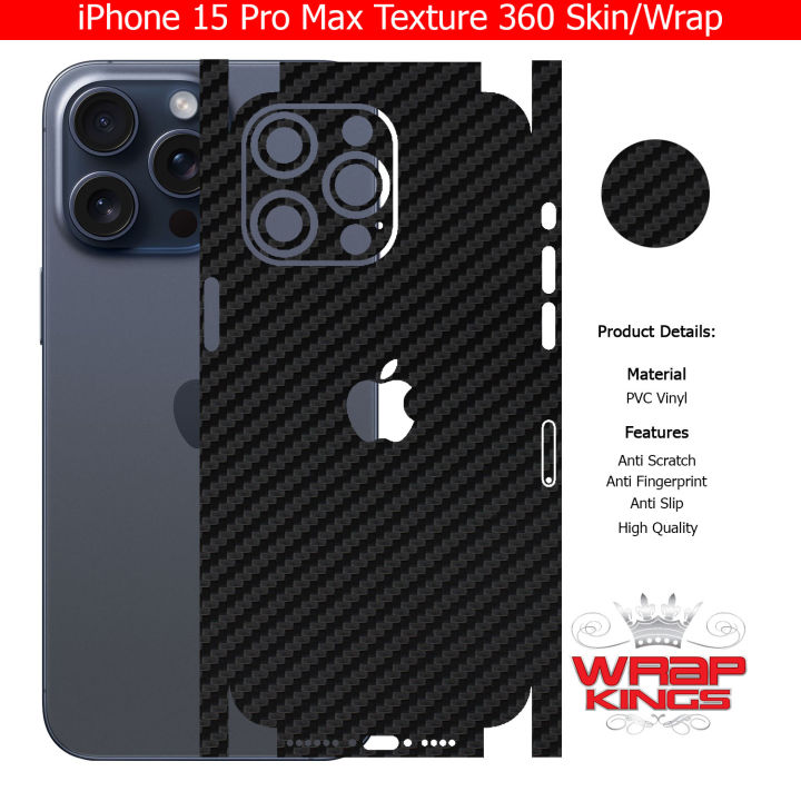 iPhone%2015%20Pro%20Max%20Skin/Wrap%20360%20Protection%20Sheet/%20Carbon%20fiber/%20Matte/%20Transparent/%20Lamination%20Back%20And%20Sides%20Included%20Camera%20Skin%20-%20Image%202
