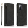 Applicable A72 Skin-Sensitive Zipper Protective Sleeve A32 Zipper Nine Card Multi-Function Mobile Phone Leather Case. 