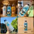We Bare Bear Frosted Water Bottle – 1000ml Cute Panda Bear Cup for Milk & Juice – Transparent Plastic Cartoon Waterbottle with Straw – Cute Water Bottle for Student Girl Gift – Frosted Bear Cup for School, Travel, or Daily Use. 