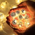 Moroccan LED Globe Fairy Lights Metal Balls Outdoor Ring Light for Eid Birthday Party Milad Melad Christmas New Year Festival home decoration items. 