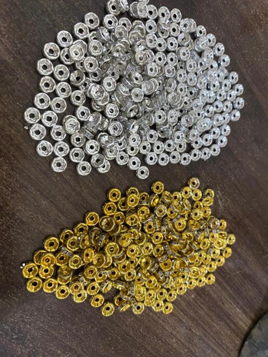 Premium 8mm Spacer Rings – Silver & Gold Beads for Jewelry Making