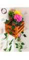Wooden Decoration piece - Wall hanging + Table decoration - Wood Container only - without flowers - Wood decorative hanging classic elegant unique beautiful decor fancy and cool looking. 