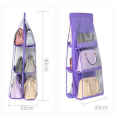 6 Pocket Shelf Bag Handbag Hanging Organizer Storage Closet Rack Hanger. 