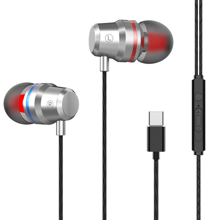 【Exclusive Discount】In Ear Earphones High Bass Dual Drive Type C Headphones With Microphone Computer Earbuds For Xiaomi Mi6 Huawei P20 Smartphone