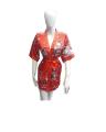 Red Silk Japanese Kimono Lingerie For Women. 
