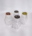 M.Sale 4 Pcs ACRYLIC Kitchen Salt & Pepper Shaker With Stainless Steel Holder. 
