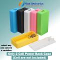 Plastic Dual USB Power Bank Case for 2 Cells, Micro USB 18650 Battery Holder (Cells Not Included). 