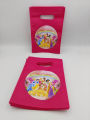 PRINCESS THEME GOODY BAGS PACK OF 10 PRINCESS THEME FABRIC MATERIAL FAVOR BAG. 