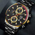 DEYROS trendy men's watch fashion stainless steel calendar watch student luminous hands quartz watch cross-border. 