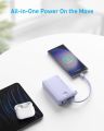 Anker Power Bank Battery Pack, 20,000mAh 22.5W High Speed Charging Portable Charger with Built-in USB C Cable, 1 USB-C, 1 USB-A, for iPhone 15/15 Plus/15 Pro/15 Pro Max, MacBook, Galaxy. 